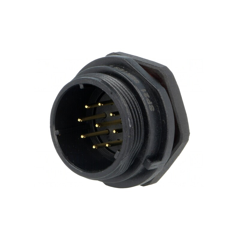 Soclu SP21 tată 9 PIN IP68 5A 500V | Electronic-mag.ro | Componente Electronice