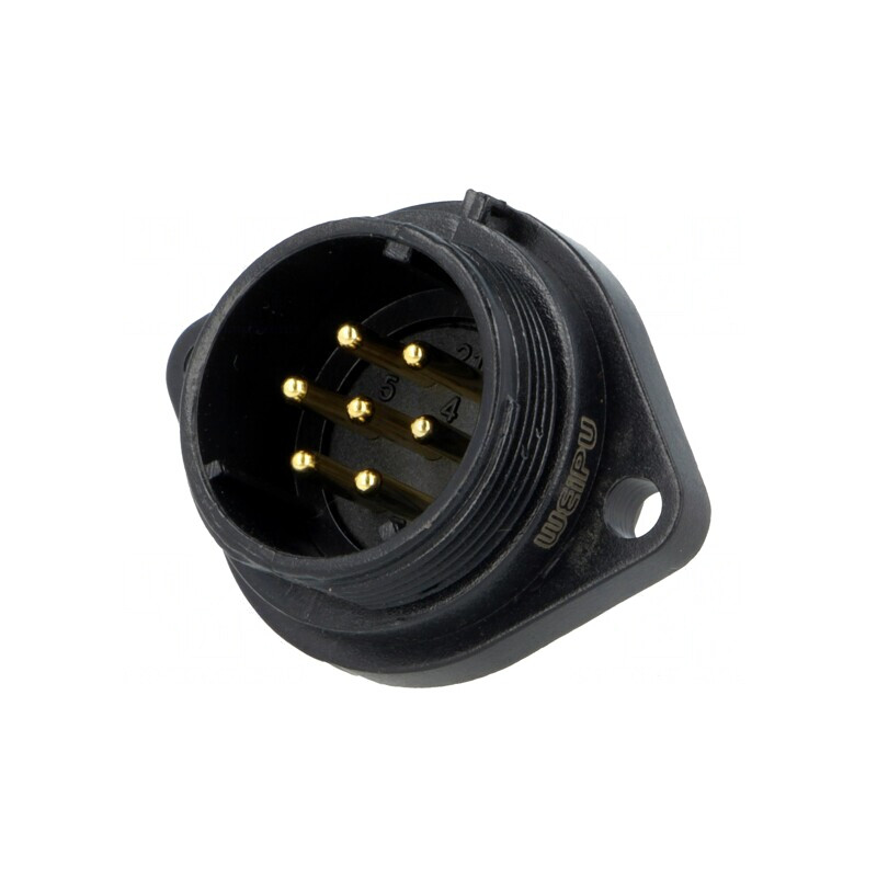 Soclu SP21 Tată 7 PIN IP68 15A 500V Lipire | Electronic-mag.ro | Componente Electronice