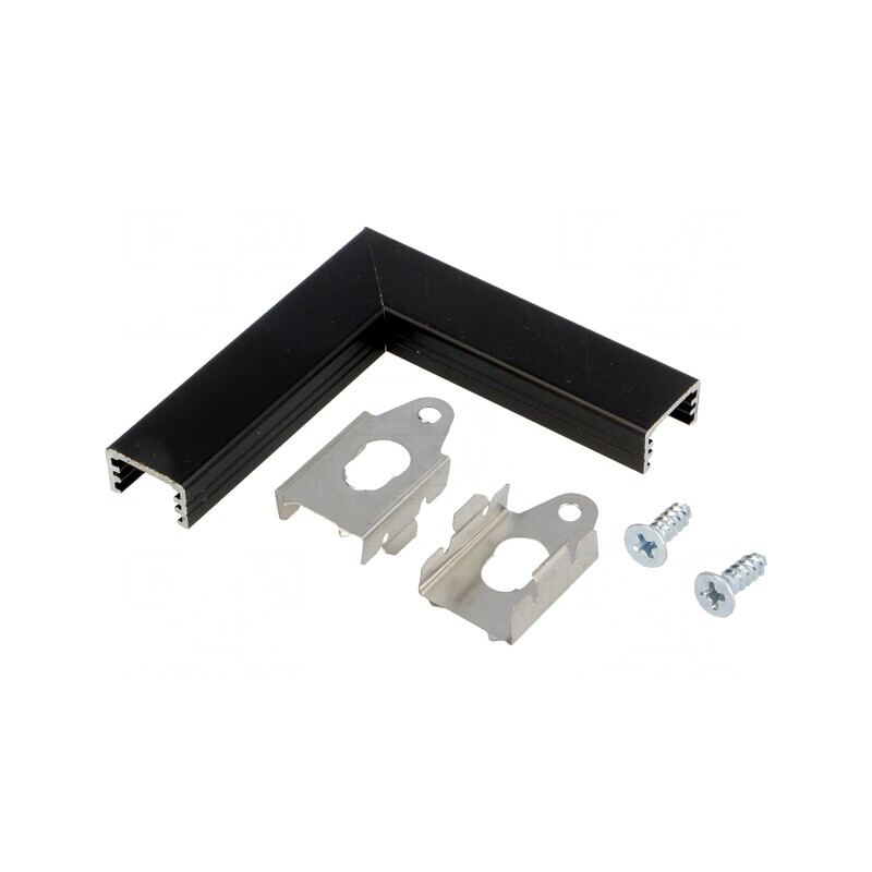 Conector de Aluminiu Negru 90° SLIM8 | Electronic-mag.ro | Componente Electronice