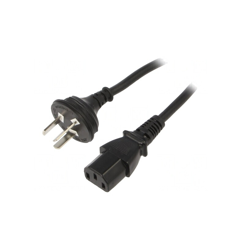 Cablu de Alimentare 3x1mm2 IEC C13 PVC 1,8m Negru 10A | Electronic-mag.ro | Componente Electronice