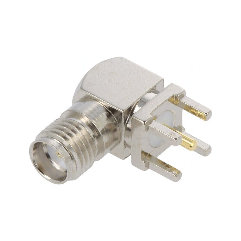 Soclu SMA 90° THT PTFE Aurit pentru PCB 50Ω | Electronic-mag.ro | Componente Electronice