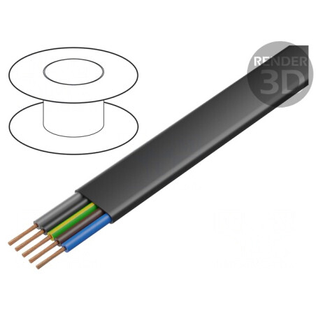 Cablu PVC Flach 5G2.5mm2 Neecranat 450V/750V Cu | Electronic-mag.ro | Componente Electronice