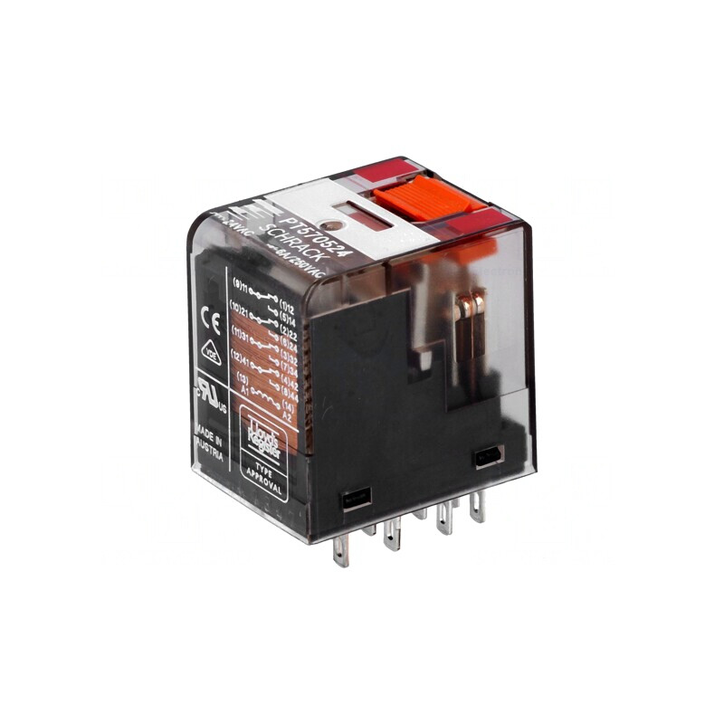 Releu Electromagnetic 4PDT 24VAC 6A | Electronic-mag.ro | Componente Electronice
