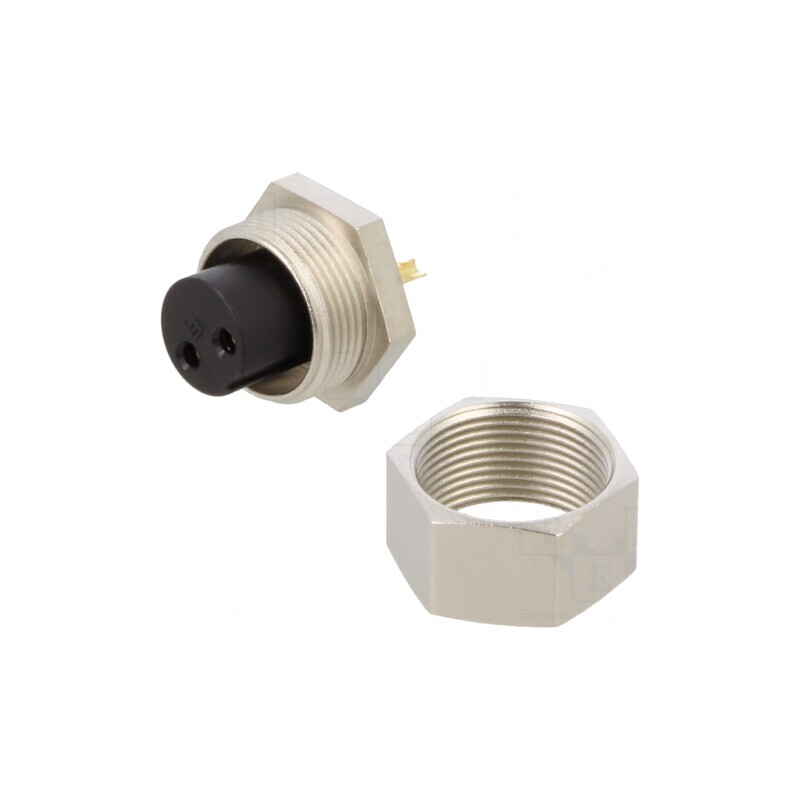 Conector M9 Mamă Aurit 125V IP40 2PIN | Electronic-mag.ro | Componente Electronice
