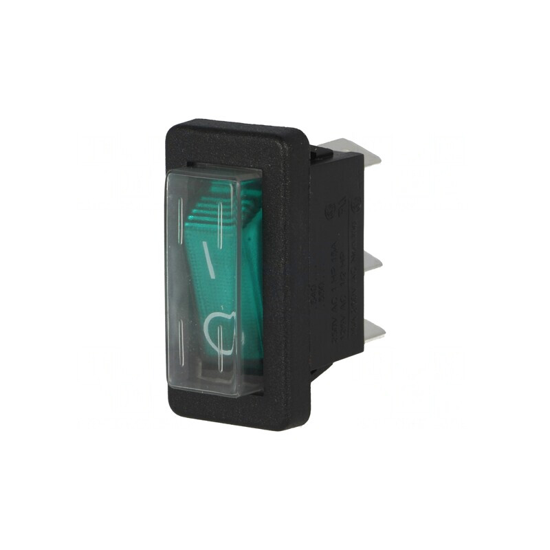 Întrerupător Basculant ON-OFF Verde cu Lumină Neon 16A 250VAC | Electronic-mag.ro | Componente Electronice
