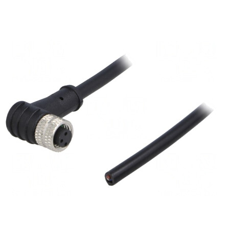 Conector M8 Mamă 3 PIN 90° cu Cablu și Manșon | Electronic-mag.ro | Componente Electronice