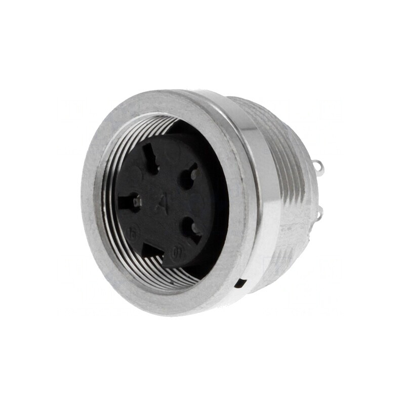 Conector M16 Soclu Mamă 4 PIN 5A 300V IP65/IP67 | Electronic-mag.ro | Componente Electronice