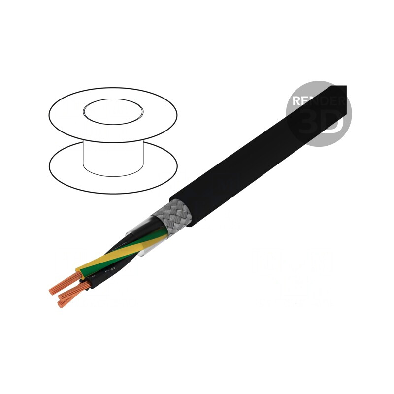 Cablu Ecranat PVC 3G2,5mm2 Cupru Cositorit JZ-500-C | Electronic-mag.ro | Componente Electronice