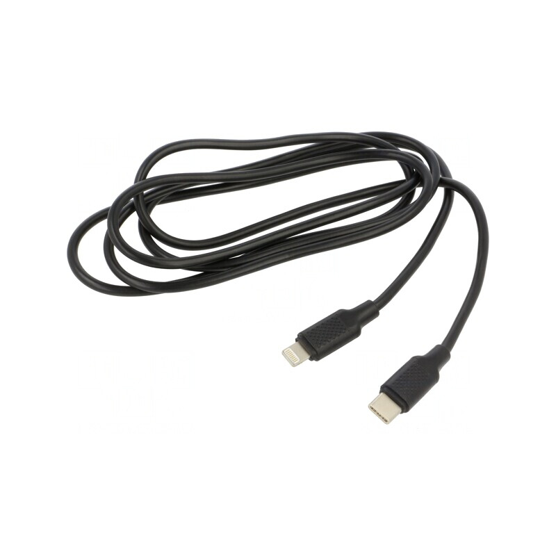 Cablu USB-C la Lightning 1m Negru 36W | Electronic-mag.ro | Componente Electronice