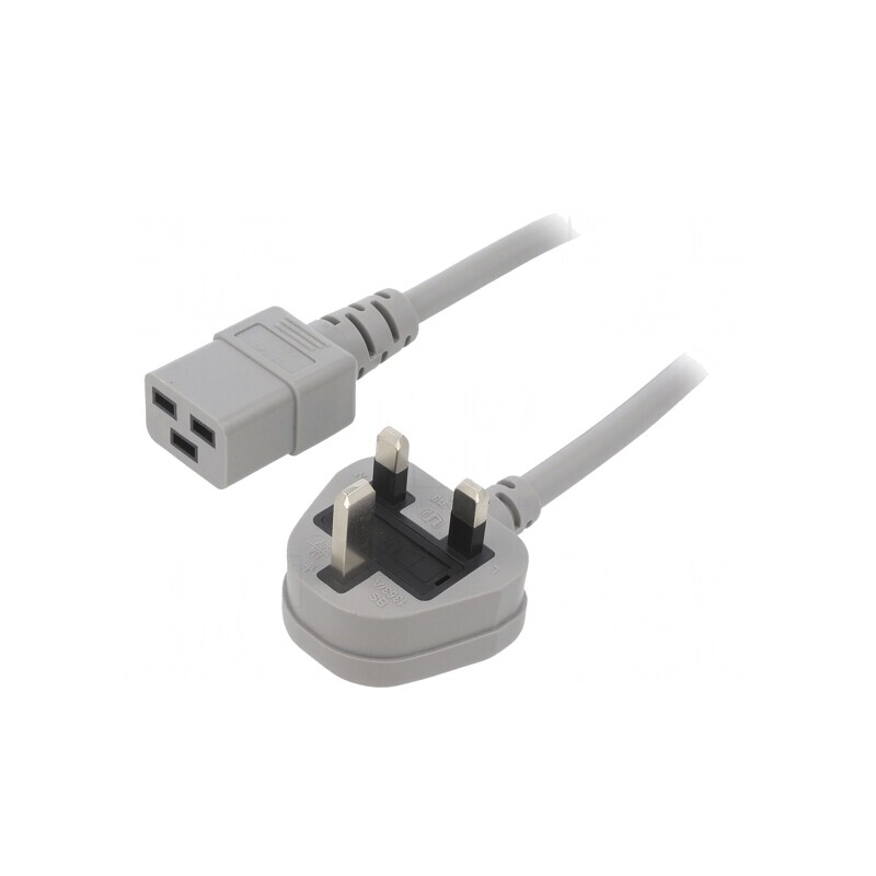 Cablu Alimentare 1,5m Gri 3x1,5mm2 BS 1363 la IEC C19 | Electronic-mag.ro | Componente Electronice