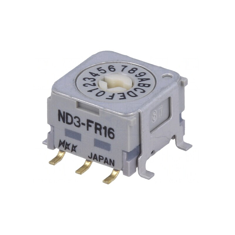 Întrerupător codificare HEX/BCD 16 poziții orizontal ND3 | Electronic-mag.ro | Componente Electronice