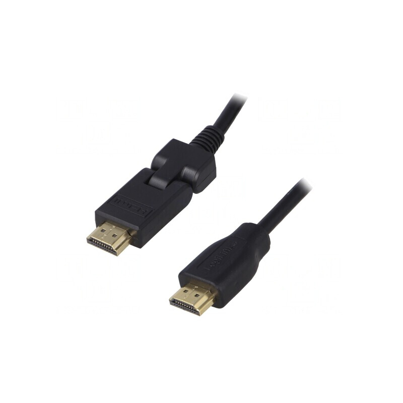 Cablu HDMI 1.4 cu Conector Mobil 90° 1,8m Negru | Electronic-mag.ro | Componente Electronice