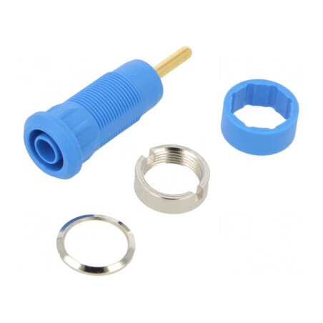 Soclu Banană 2mm Albastru Aurit 29mm | Electronic-mag.ro | Componente Electronice