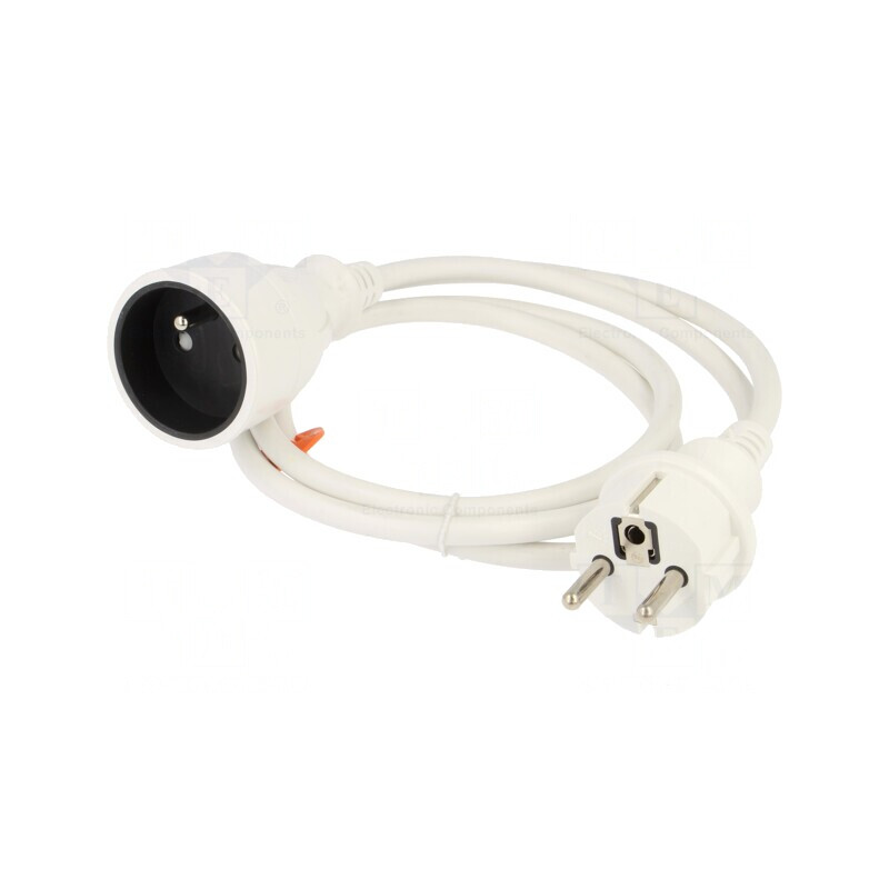 Prelungitor Electric Alb 1,5m 16A | Electronic-mag.ro | Componente Electronice