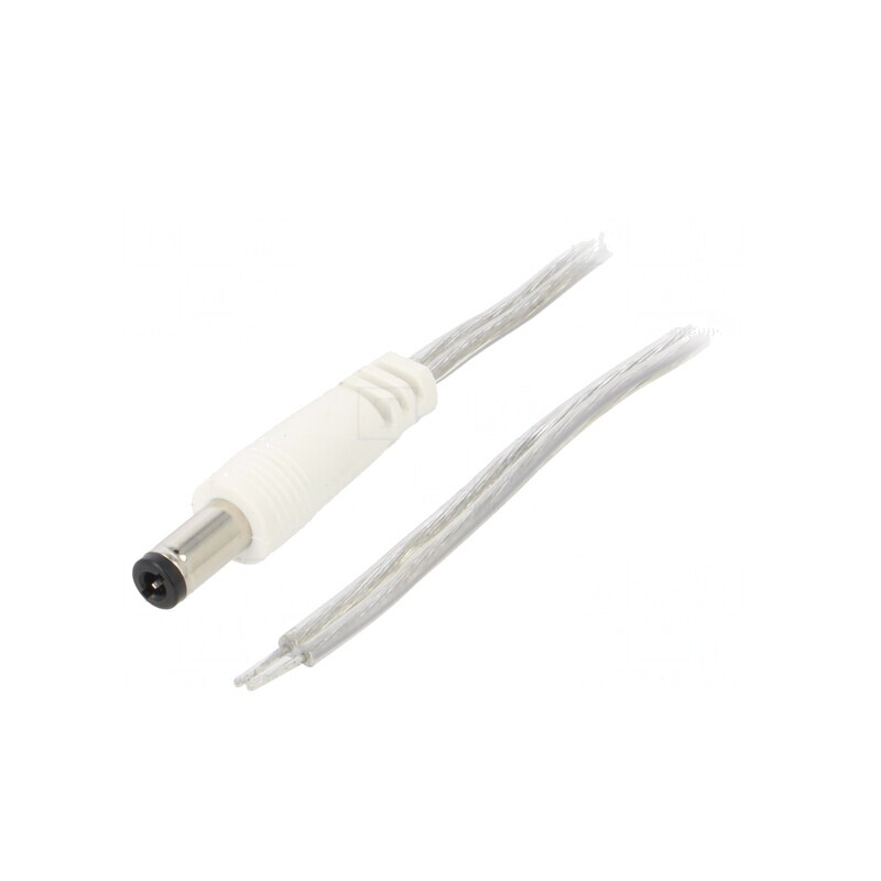 Cablu Alimentare 2x0,5mm2 cu Mufă DC 5.5/2.5 Transparent 5m | Electronic-mag.ro | Componente Electronice