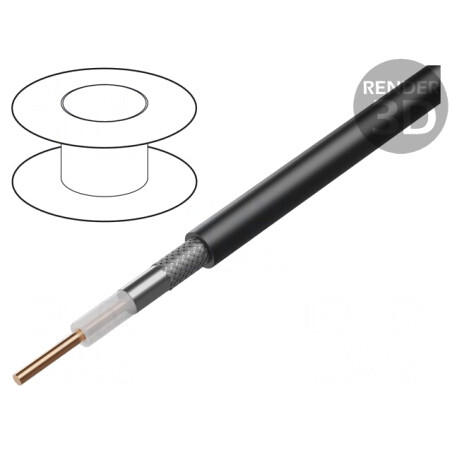 Cablu coaxial negru LL240 6,1mm Cu LSZH CPR Dca | Electronic-mag.ro | Componente Electronice