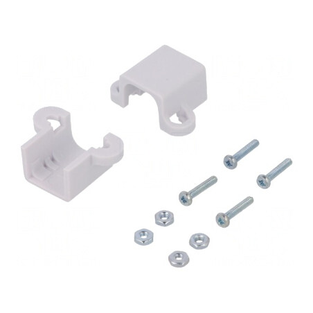 Suport Alb pentru Fixare din Plastic, 18mm, Set 2 Bucăți | Electronic-mag.ro | Componente Electronice