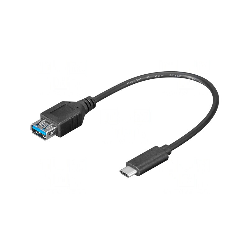 Cablu OTG USB 3.0 USB-C 0.2m Negru 5Gbps | Electronic-mag.ro | Componente Electronice
