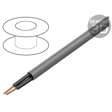 Cablu MEGAFLEX 500 2x1.5mm2 Gri Neecranat 300V/500V | Electronic-mag.ro | Componente Electronice