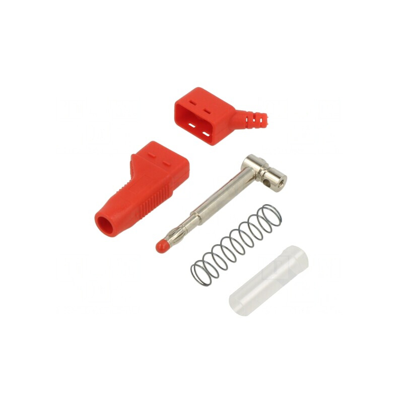 Mufă Banană 4mm Roșie 19A 600V | Electronic-mag.ro | Componente Electronice