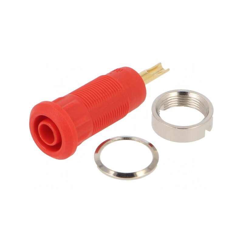 Soclu Banană 2mm Aurit Roșu 29mm pentru Lipire | Electronic-mag.ro | Componente Electronice Soclu Banană 2mm Aurit Roșu 29mm pentru Lipire | Electronic-mag.ro | Componente Electronice