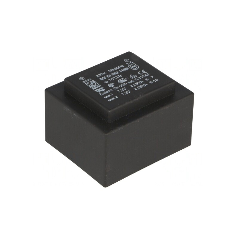 Transformator încapsulat 4,5VA 230VAC 7,5V 300mA | Electronic-mag.ro | Componente Electronice