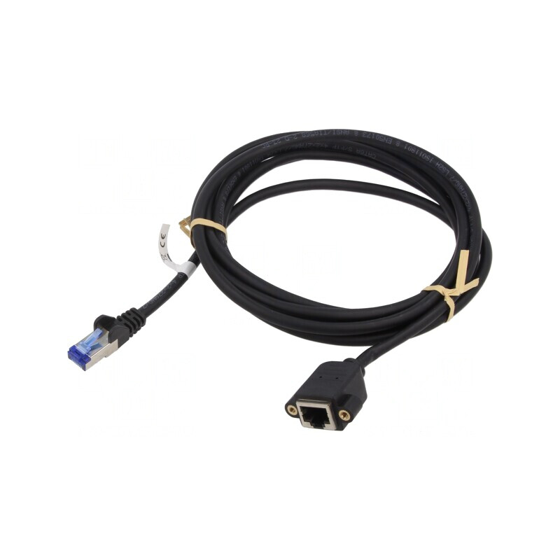 Prelungitor RJ45 S/FTP Cat6a Negru 2m | Electronic-mag.ro | Componente Electronice