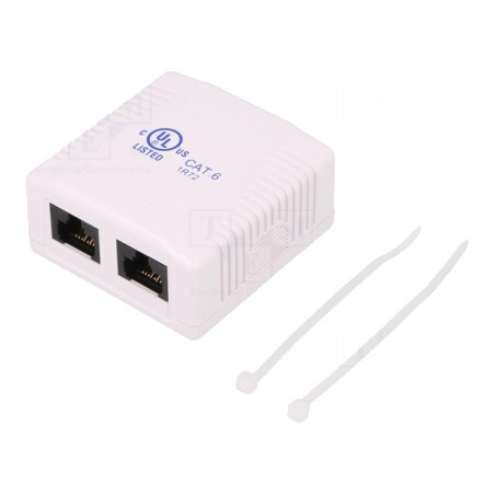 Soclu RJ45 Cat6 8p8c Alb Murale | Electronic-mag.ro | Componente Electronice
