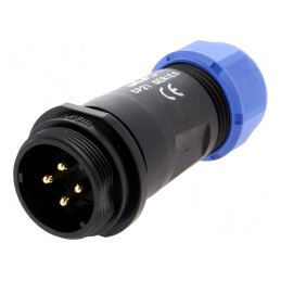 Mufă SP21 tată 4 pini IP68 30A 500V lipire cablu 7-12mm | Electronic-mag.ro | Componente Electronice