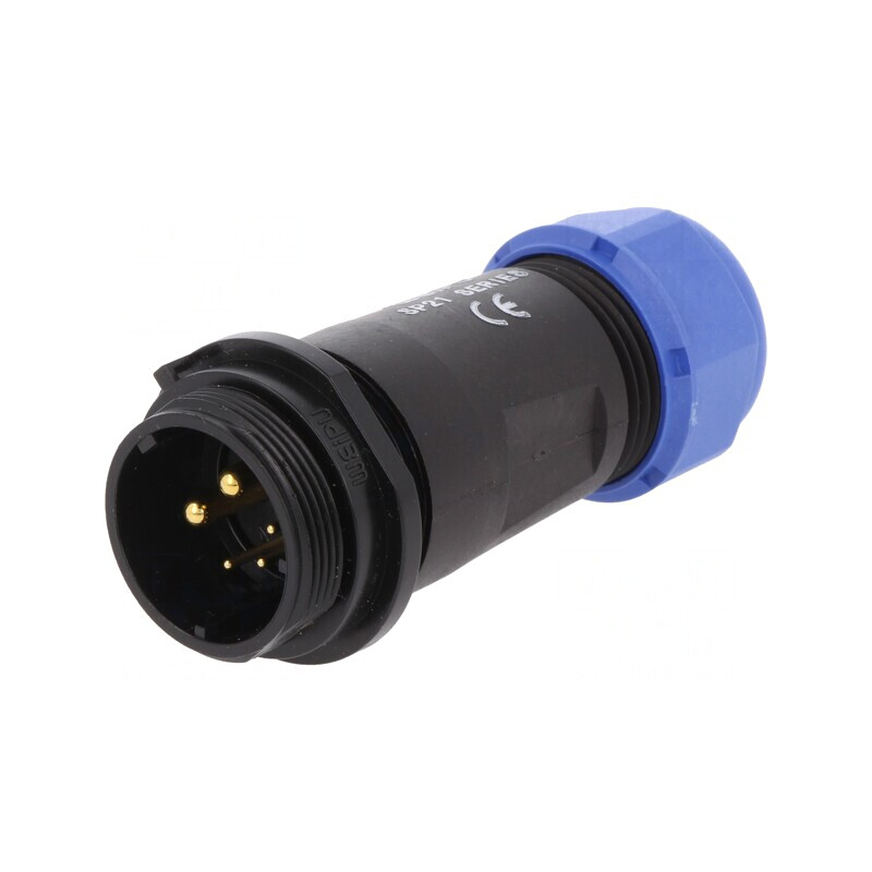 Mufă SP21 Tată 5 PIN IP68 7-12mm 5A 30A Lipire Cabluri | Electronic-mag.ro | Componente Electronice