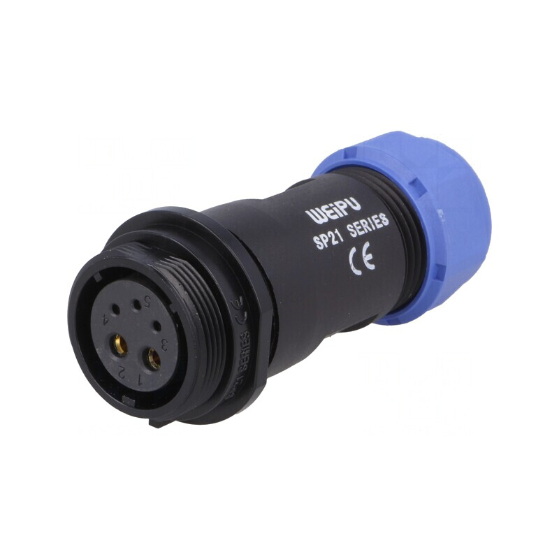 Mufă SP21 Mamă PIN 5 IP68 7-12mm 5A 30A Lipire Pe Cablu | Electronic-mag.ro | Componente Electronice