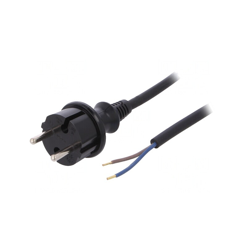 Cablu Electric 2x1mm2 PVC 3m Negru 16A 250V | Electronic-mag.ro | Componente Electronice