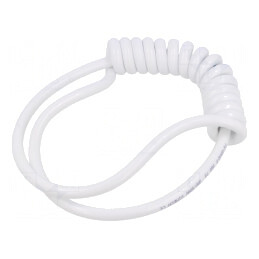 Cablu spiralat 3G1mm2 PUR alb 0,1m-0,35m | Electronic-mag.ro | Componente Electronice