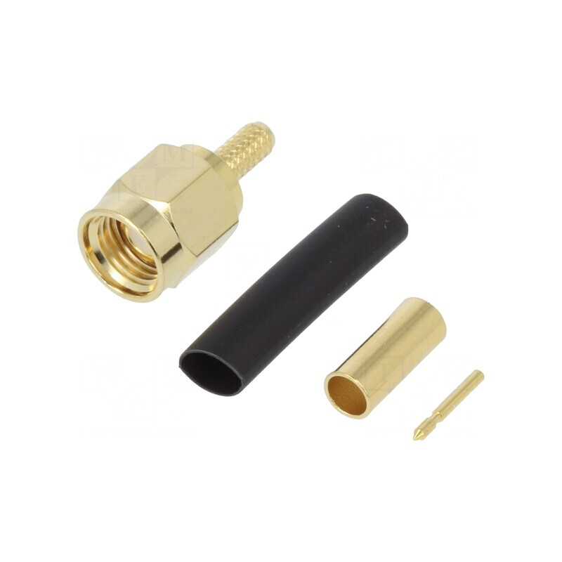 Mufă SMA tată drept 50Ω aurit pentru cablu PTFE | Electronic-mag.ro | Componente Electronice
