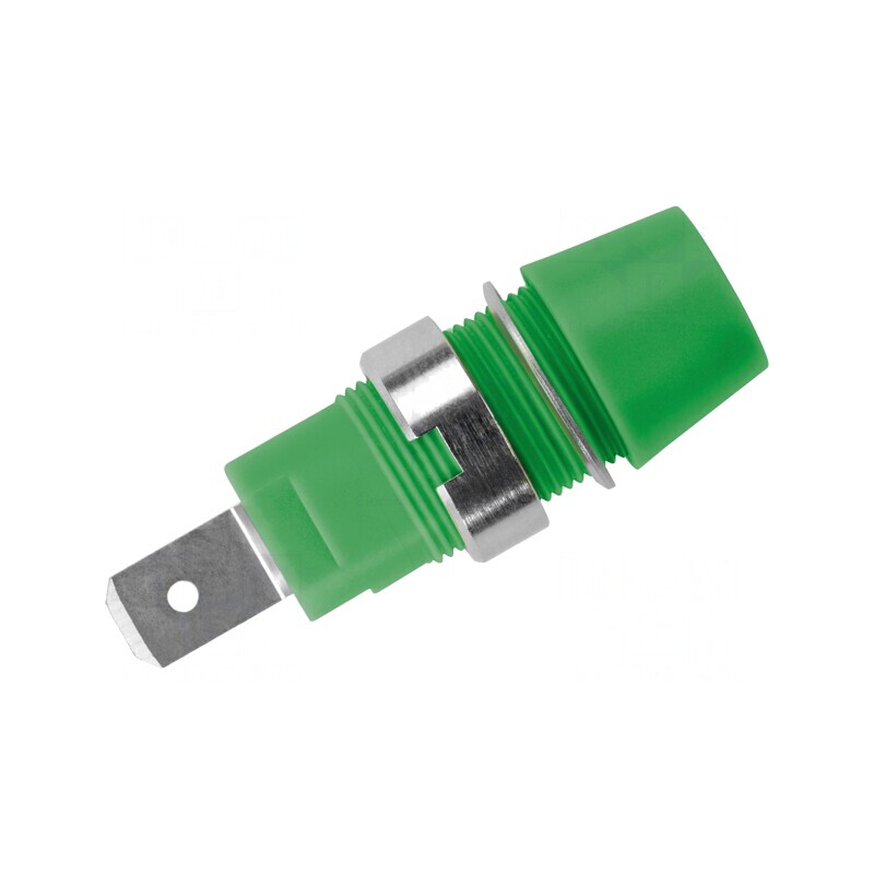 Soclu Banană Verde 4mm 32A 1kV | Electronic-mag.ro | Componente Electronice