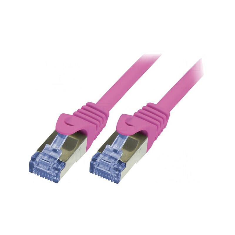 Cablu Patch S/FTP Cat 6a LSZH Roz 5m | Electronic-mag.ro | Componente Electronice