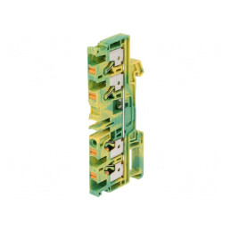 Conector șine 4mm2 4 borne galben-verde TS35 | Electronic-mag.ro | Componente Electronice