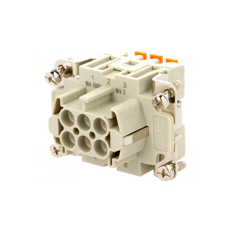 Conector HDC Inserturi Contact Mamă 6 6PE 16A | Electronic-mag.ro | Componente Electronice