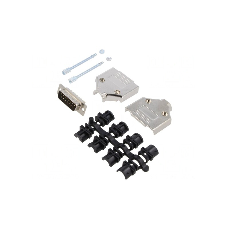 Mufă D-Sub 15 Pin Tată pe Cablu Drept pentru Lipire - Set Complet | Electronic-mag.ro | Componente Electronice Mufă D-Sub 15 Pin Tată pe Cablu Drept pentru Lipire - Set Complet | Electronic-mag.ro | Componente Electronice