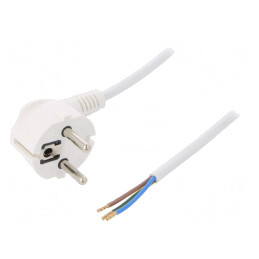 Cablu Electric 3x1mm² PVC Alb 3m 16A 250V | Electronic-mag.ro | Componente Electronice