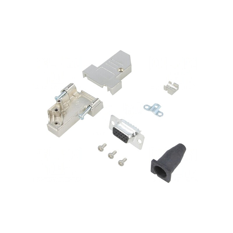 D-Sub 15 Pin Mufă Mamă Lipire Pe Cablu Neagră | Electronic-mag.ro | Componente Electronice