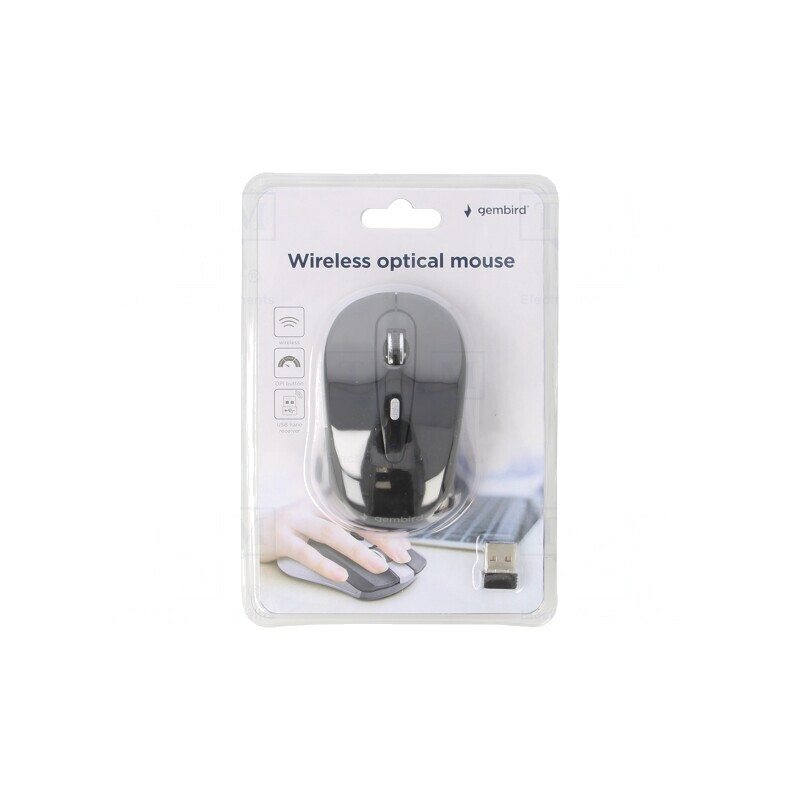 Mouse optic wireless USB negru 6 butoane 10m | Electronic-mag.ro | Componente Electronice