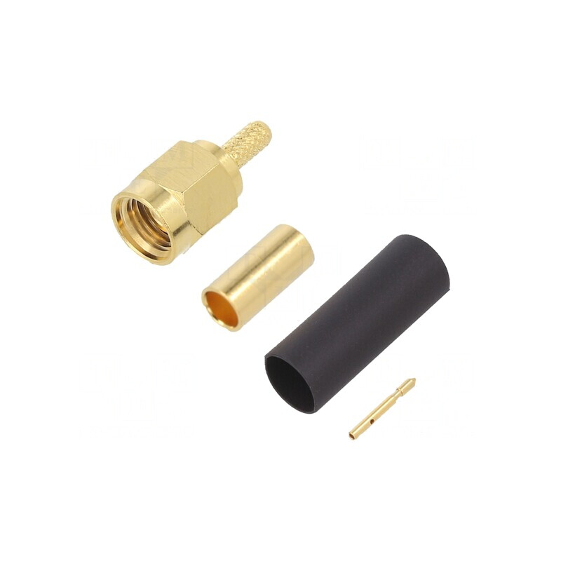Mufă SMA Tată Drept 50Ω Lipire Crimpat PTFE Aurit | Electronic-mag.ro | Componente Electronice