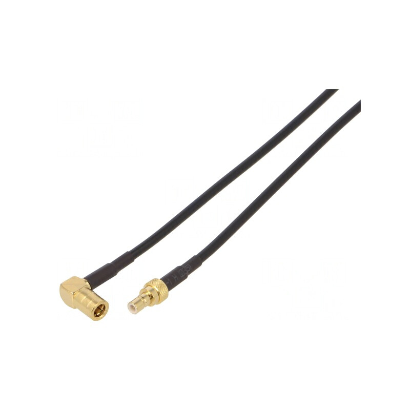 Cablu SMB 5m Tată-Mamă Ecranat Negru în Unghi Drept | Electronic-mag.ro | Componente Electronice