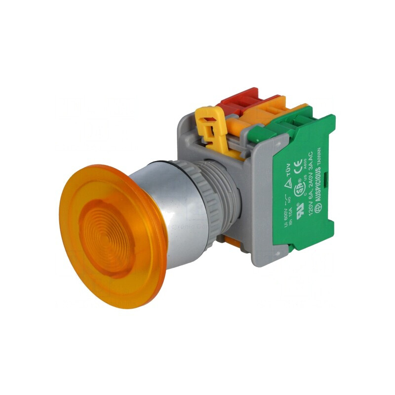 Comutator acționat prin apăsare 22mm 1 NC NO | Electronic-mag.ro | Componente Electronice