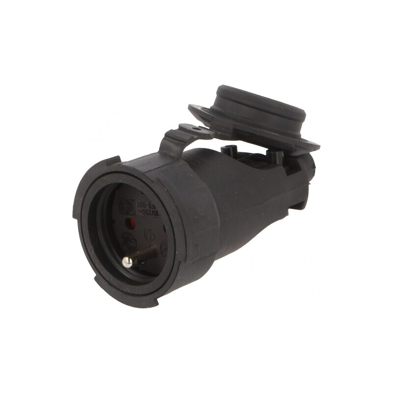 Conector Alimentare AC Mamă 250V 16A Negru | Electronic-mag.ro | Componente Electronice