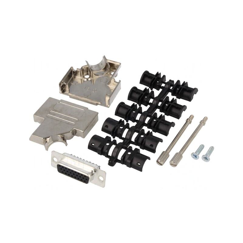 Conector D-Sub HD 26-Pin Femeie Lipire pe Cablu Negru | Electronic-mag.ro | Componente Electronice
