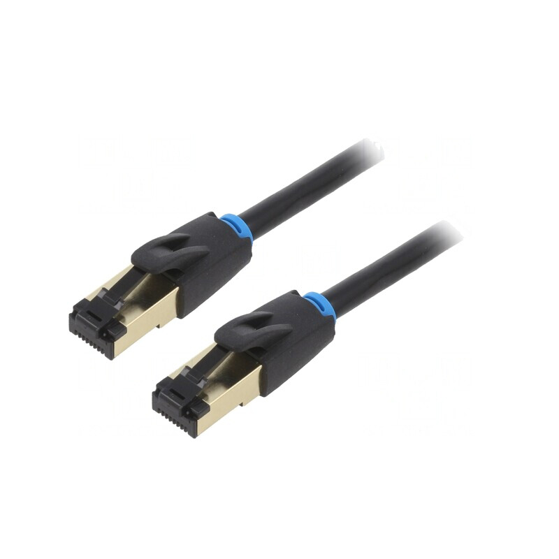 Cablu Patch S/FTP Cat 8 Negru 1.5m | Electronic-mag.ro | Componente Electronice