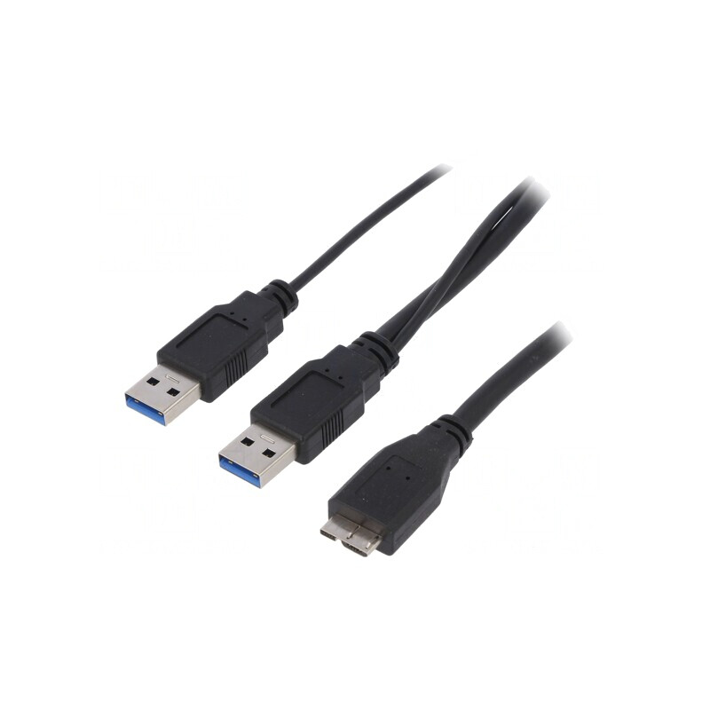 Cablu USB 3.0 Dual USB A la Micro B 1m Nichelat | Electronic-mag.ro | Componente Electronice