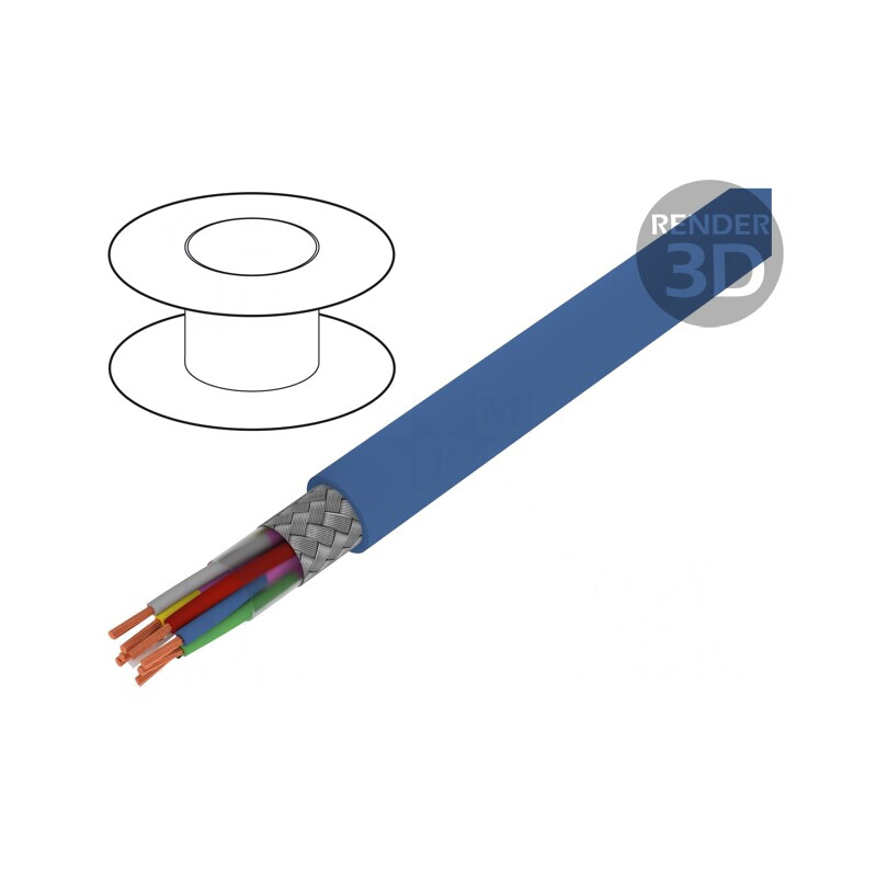 Cablu PVC Albastru Deschis 4x2x0,5mm2 1kV, 2kV | Electronic-mag.ro | Componente Electronice